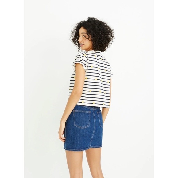 Madewell Stretch Denim‎ Straight Mini Skirt Size 28 Button Front Edition - Picture 7 of 11